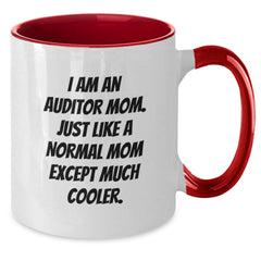 Funny Auditor Mom Gifts: I Am An Auditor Mom Two Tone Coffee Mug for Graduation, Unique Gifts from Mom to Auditor - Additional