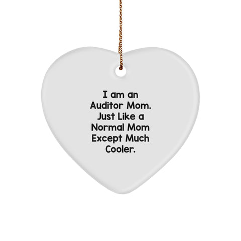 Auditor Gifts, Heart Ornament, Christmas Unique Gifts from Friends to Auditor, 'I Am An Auditor Mom' Quote - Image 1