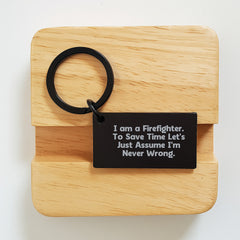 Funny Firefighter Keychain Gifts from Family - Firefighter Quote Keychain for Firefighter Men - Image 2