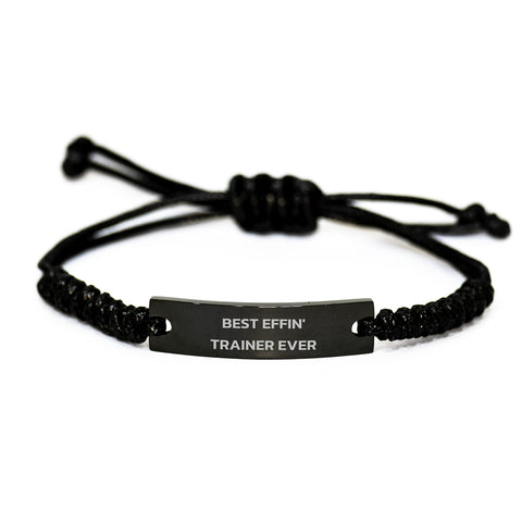 Funny Trainer Gifts from Friends for Best Effin' Trainer Ever with Rope Bracelet, Adjustable Graduation Unique Gifts - Image 1
