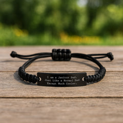 Janitor Dad Gifts from Men, Unique Rope Bracelets for Janitor, 'I Am A Janitor Dad' Engraved Graduation Unique Gifts - Image 2