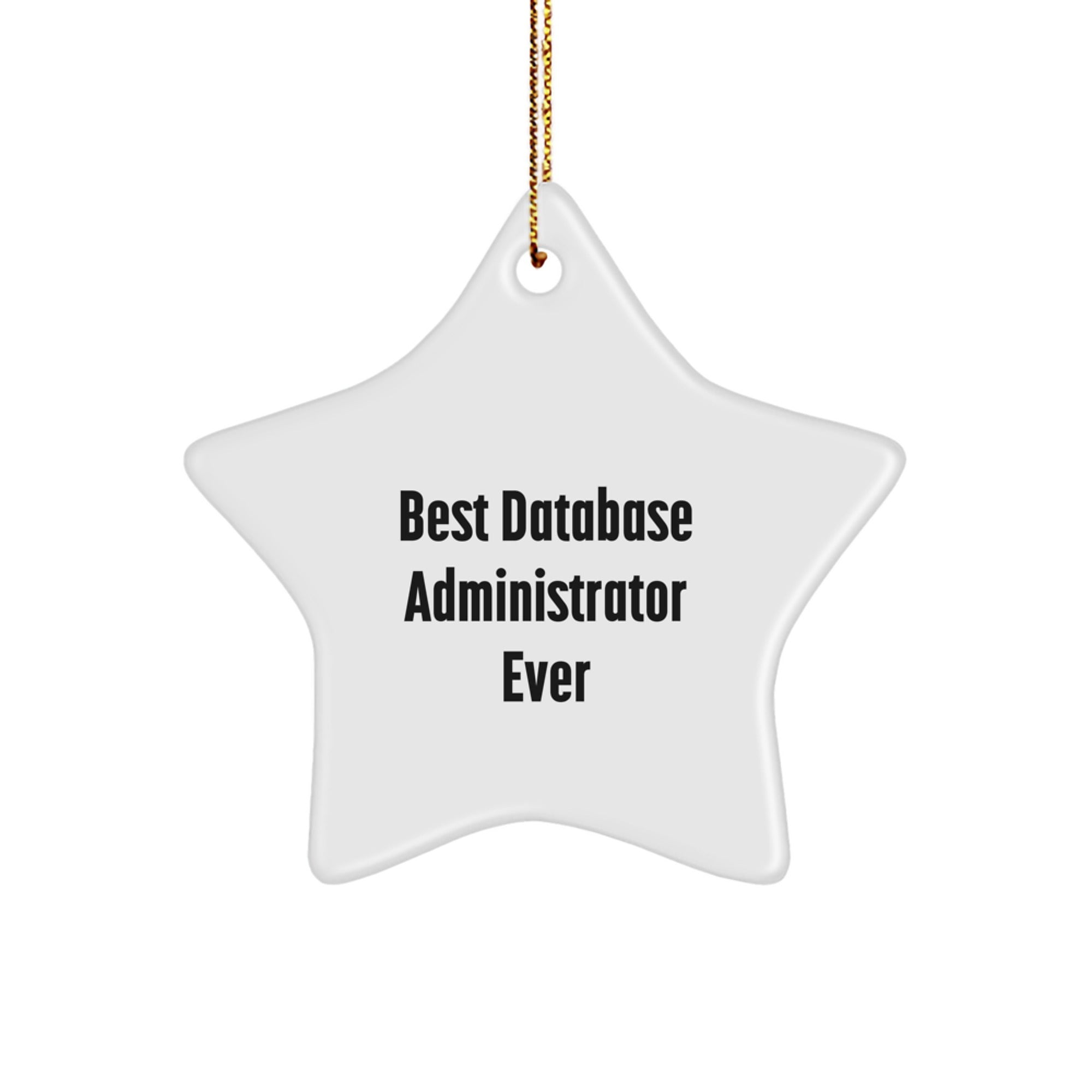 Database Administrator Gifts from Friends for Best Ever, Star Ornament, White, Christmas Unique - Image 1