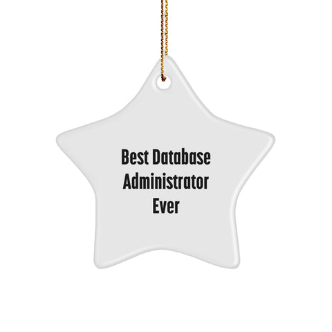 Database Administrator Gifts from Friends for Best Ever, Star Ornament, White, Christmas Unique - Image 1